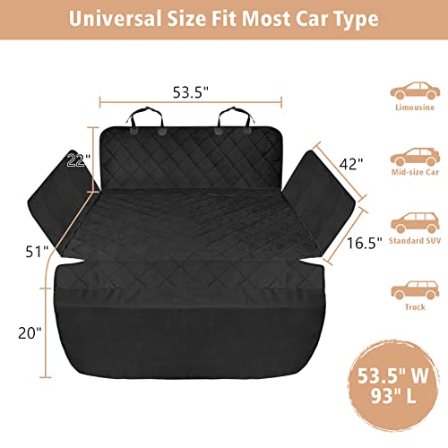 F-color SUV Cargo Liner for Dogs - Waterproof Pet Cargo Liner with Side Flaps, Comfort Dog Cargo Cover with Bumper Flap, Scrachproof Non-Slip Large Size Universal Fit SUVs Sedans Trunks Vans, Black - Image 4