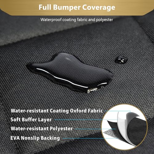 F-color SUV Cargo Liner for Dogs - Waterproof Pet Cargo Liner with Side Flaps, Comfort Dog Cargo Cover with Bumper Flap, Scrachproof Non-Slip Large Size Universal Fit SUVs Sedans Trunks Vans, Black - Image 5