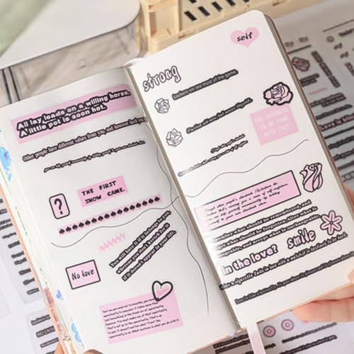 R H LIFESTYLE Motivational Words Quotes Stickers Journaling Stickers Set Cute Aesthetic Kawaii Stickers for Laptop, Scrapbooking, Journal, Phone Case, DIY Art (Flower Dialogue) - Image 4
