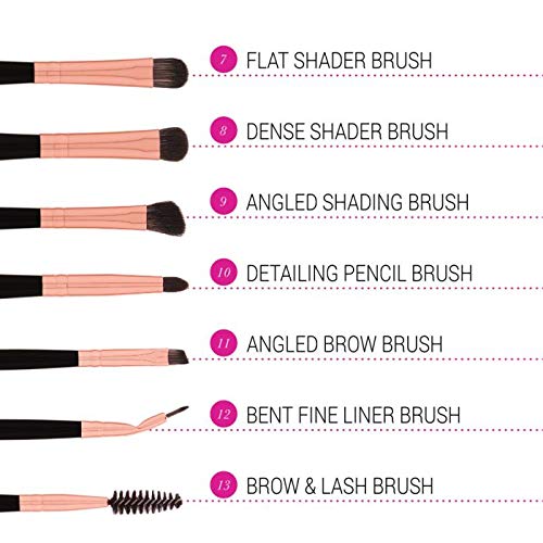 BH STUDIO PRO makeup brush set BH Signature Rose Gold 13 Piece Brush Set with Holder black - Image 3