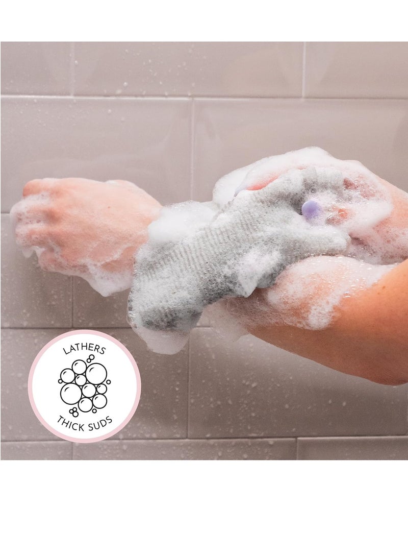 S&T INC. Back Scrubber for Shower, Exfoliating Body Scrubber or Bath Exfoliating Towel for Skin Care, 11.8 Inches x 35.4 Inches, Grey, 3 Pack - Image 3