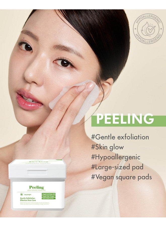 ديرمال مناديل ديرمال لتقشير التفاح - مناديل تقشير وترطيب لطيفة مع أحماض ألفا هيدروكسي (AHA) وبيتا هيدروكسي (BHA) وبولي هيدروكسي (PHA) لبشرة أكثر نعومة وإشراقًا - تقشير الوجه، مقشرات تجديد سطح الوجه، 80 منديلًا - Image 2