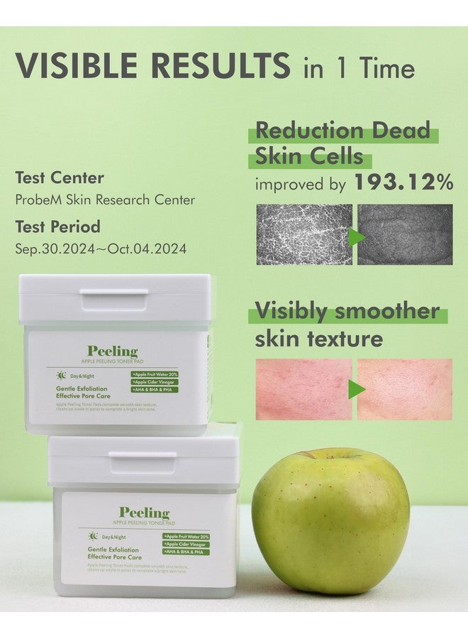 ديرمال مناديل ديرمال لتقشير التفاح - مناديل تقشير وترطيب لطيفة مع أحماض ألفا هيدروكسي (AHA) وبيتا هيدروكسي (BHA) وبولي هيدروكسي (PHA) لبشرة أكثر نعومة وإشراقًا - تقشير الوجه، مقشرات تجديد سطح الوجه، 80 منديلًا - Image 3