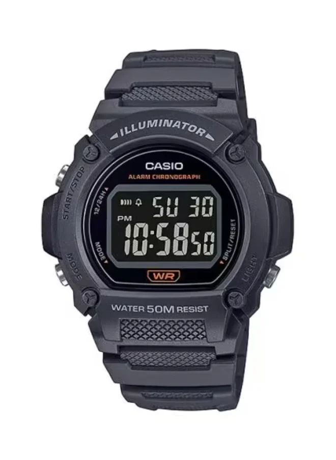 CASIO Men's Digital Display Watch With Black Resin Strap - W-219H-8BVDF
