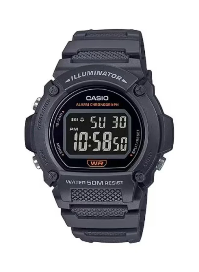 CASIO Men's Digital Display Watch With Black Resin Strap - W-219H-8BVDF
