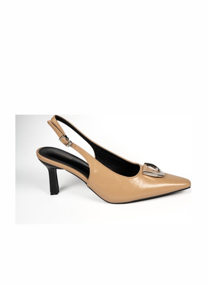 Geoomnii Mid Heel Slingback for Women – Stylish Slingback Slip-On Heels for Office, Party & Everyday Wear - Image 1