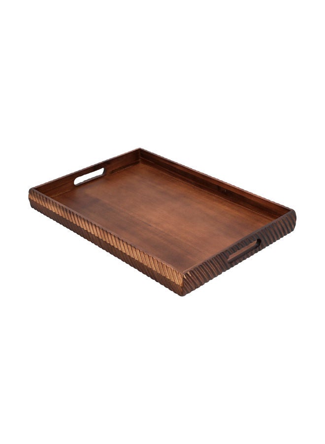 1Pc Wood Rectangular Tray Wave 50.8x35.6Cm  - Image 3