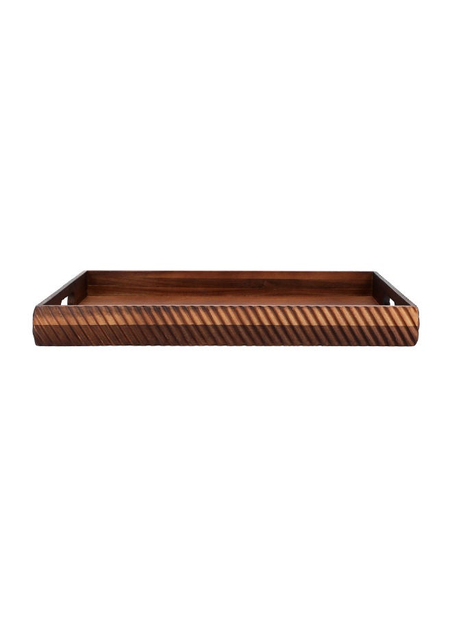 1Pc Wood Rectangular Tray Wave 50.8x35.6Cm  - Image 1