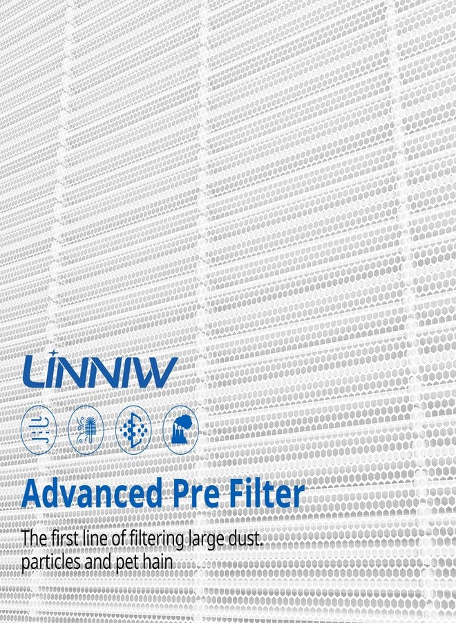 LINNIW فلتر بديل لجهاز تنقية الهواء G3 من AMEIFU، متوافق مع AMEIFU G3 Sferf-30 (FXAP2W) وVEWIOR ClearAir-A3 وTailulu HQZZ-260، فلتر HEPA ثلاثي في واحد، عبوة من قطعتين - Image 5