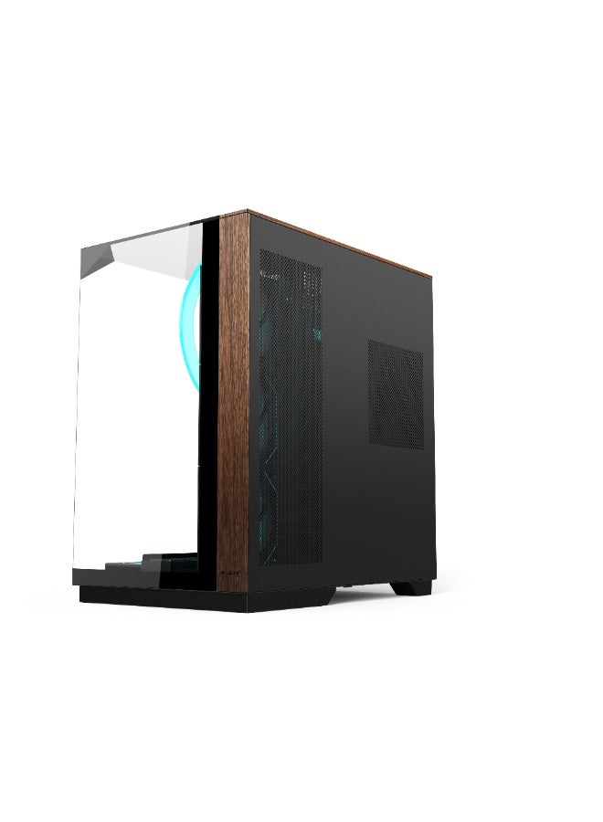 أيسر كيس كمبيوتر V333BK، كيس كمبيوتر ATX، ألواح زجاج مقسّى علوية وأمامية وجانبية، 8 مراوح RGB مثبتة مسبقًا مع ريموت كنترول، هيكل فولاذ SPCC، 3 منافذ USB، يدعم لوحات ATX / M-ATX / ITX، مع دعم مراوح خلفية وسفلية وجانبية، كيس ألعاب خشبي أسود - Image 5