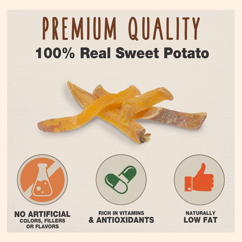 Cadet Gourmet Sweet Potato Steak Fries, Healthy Natural Chewy Dog Treats, Single-Ingredient, for Small & Large Dogs, 1 Pound - Image 2