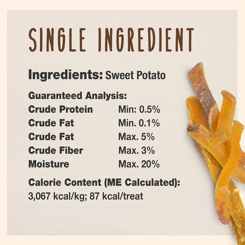 Cadet Gourmet Sweet Potato Steak Fries, Healthy Natural Chewy Dog Treats, Single-Ingredient, for Small & Large Dogs, 1 Pound - Image 3