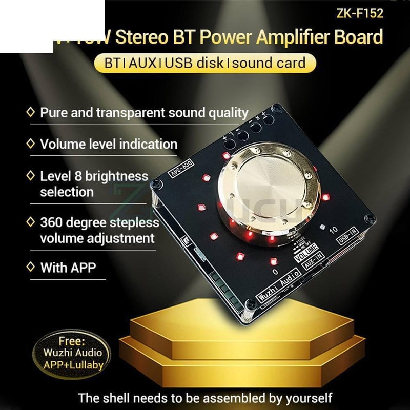 لوحة الصوت ZK F152 موديول 2.0 قناة مزدوجة 15W 15W مؤشر حجم التبريد - Image 3