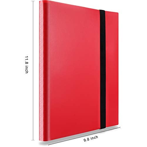 AITIME 360 Pockets Trading Card Binder Album, Side Loading PP Pockets Sleeves, Cards and Coupons Protector Storage Book (Red) - Image 4