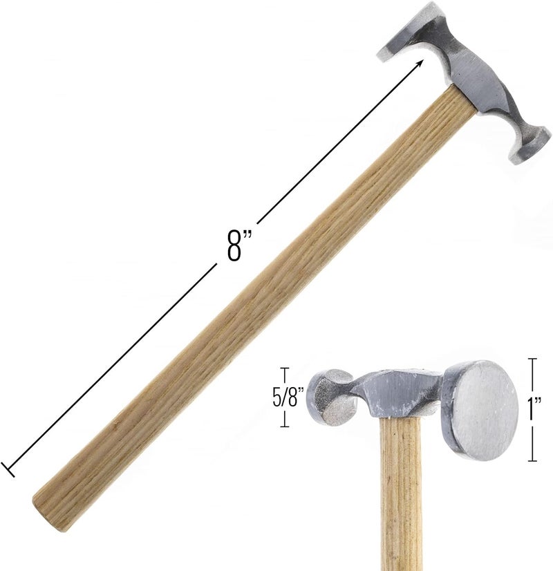 Universal Tool Jewelry Chasing Hammer Dual Face Smooth Flat Side Rounded Side, 10 Inch (Dual Flat Face Chasing Hammer) - Image 3