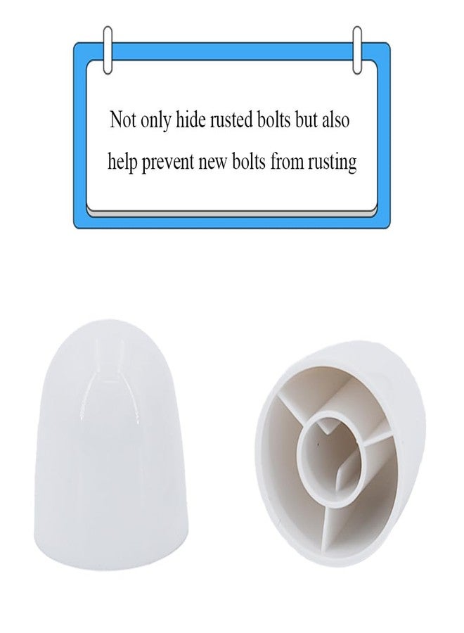 Ckyleole Toilet Bolt Caps Toilet Bolt Covers Toilet Screw Cover Caps Decorative Toilet Bolt Covers 4 Pieces 1.26 Inch Height avoid the hassle of trimming bolts fit a lot of model toilets White Plastic Ckyleole - Image 5