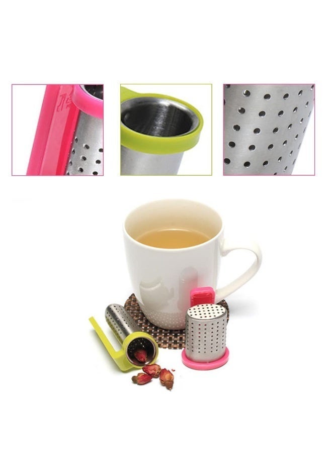 Hayat Comfort 3-Pack Tea Strainer, Stainless Steel Tea Infuser, Food Grade 304 Loose Leaf Tea Strainer with Silicone Arms for Mugs and Teapots, Fine Mesh Tea Filter Reusable for Home & Travel(Pink, Green, Blue) - Image 3