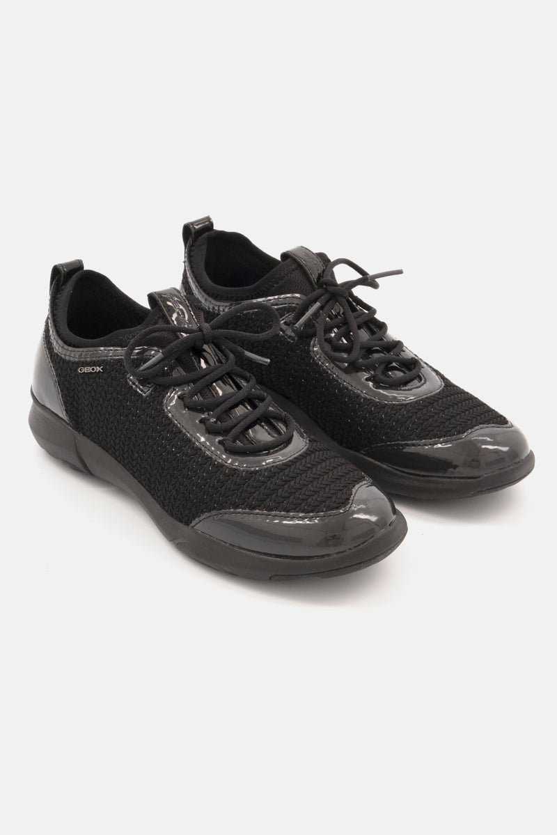 GEOX Women Nebula X B Lace Up Casual Shoes, Black - Image 1