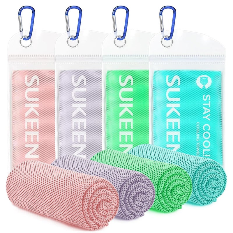 Sukeen 4 Pack Cooling Towels 40x12 for Neck and Face Cooling Neck Wraps Breathable Cooling Towel for Hot Weather Sweat Towels for Yoga Sports Golf Gym Camping Running Fitness Workout - Image 2