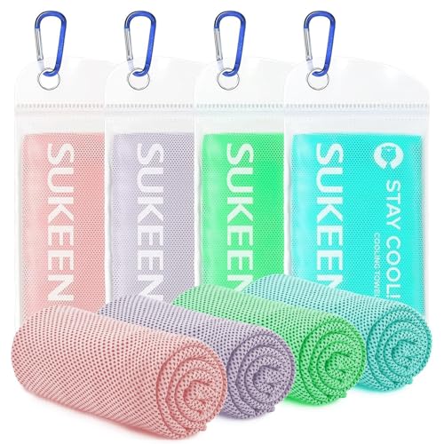Sukeen 4 Pack Cooling Towels 40x12 for Neck and Face Cooling Neck Wraps Breathable Cooling Towel for Hot Weather Sweat Towels for Yoga Sports Golf Gym Camping Running Fitness Workout - Image 1