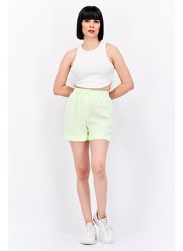 Miss Selfridge Women Plain Basic Shorts, Lime Green  - Image 3