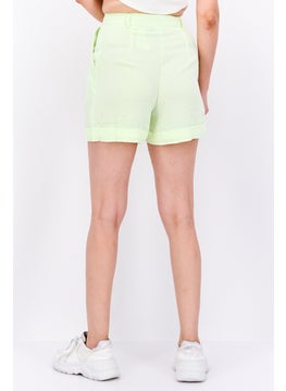 Miss Selfridge Women Plain Basic Shorts, Lime Green  - Image 4