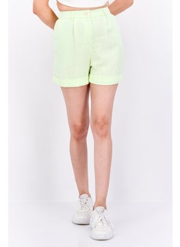 Miss Selfridge Women Plain Basic Shorts, Lime Green  - Image 1