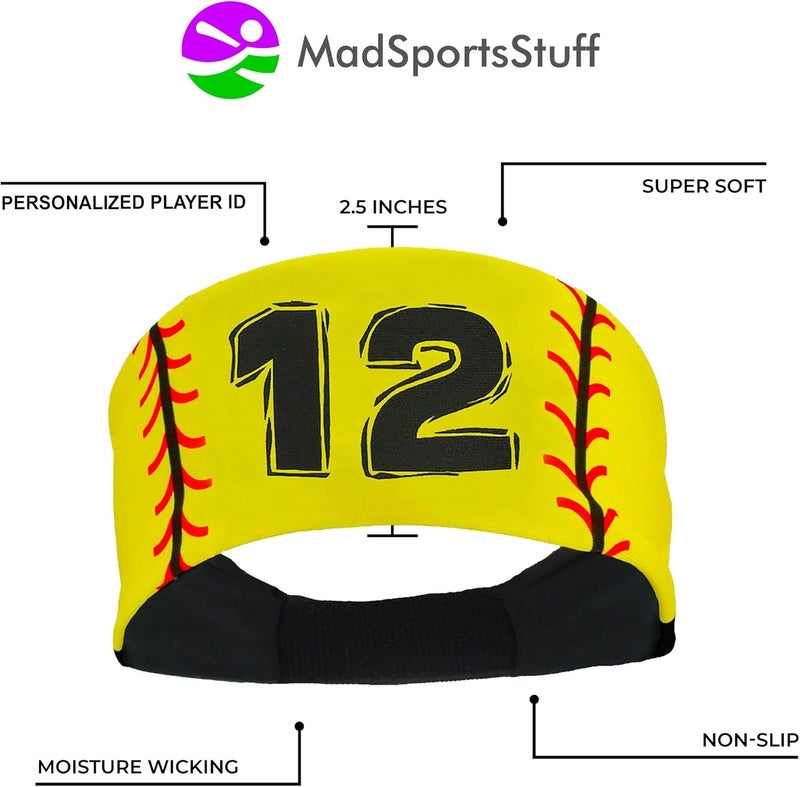 MadSportsStuff Softball Headband for Girls with Jersey Number (Numbers 00-39) - Image 4