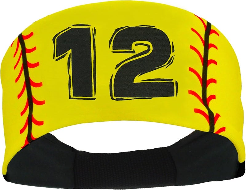 MadSportsStuff Softball Headband for Girls with Jersey Number (Numbers 00-39) - Image 1