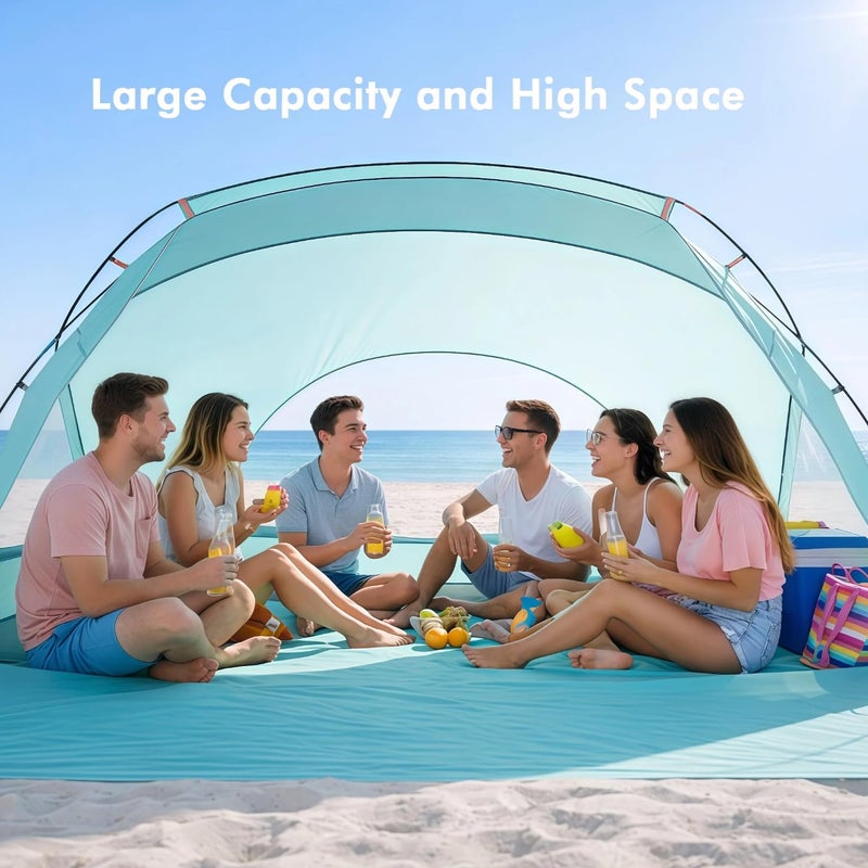 Etto Beach Tent, Portable Sun Shelter for 2/3/4/6-8 Person with UPF 50+ UV Protection, Easy Setup Waterproof Beach Shade Canopy Cabana for Family Outdoor and Picnics, Fishing with Carrying Bag - Image 5