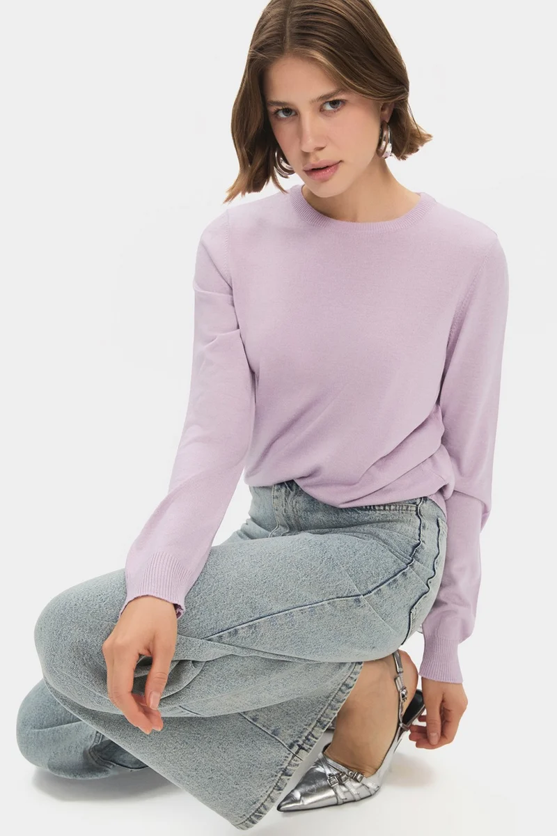 جون Women's Exclusive Crew Neck Viscose Blend Knitwear Sweater