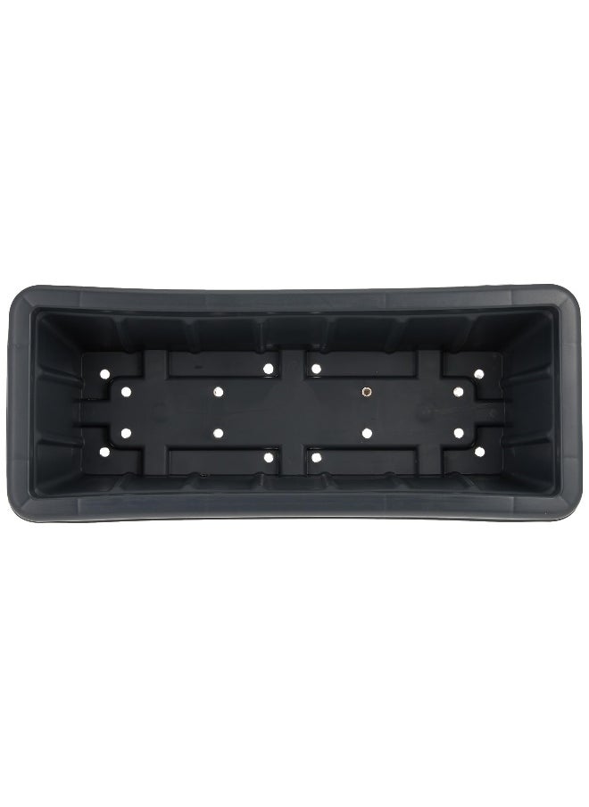 Cosmoplast 18" Set of 2 Rectangular Cedargrain Planter with Tray (Gray)  - Image 3