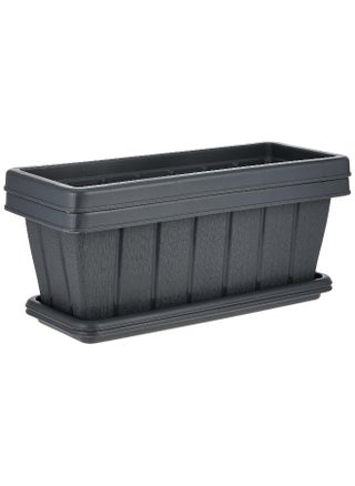 18" Set of 2 Rectangular Cedargrain Planter with Tray (Gray) - pzsku/ZA973F6BE193987EF04ECZ/45/_/1729154339/c2f57d94-2a5e-4d13-8272-9de04584927a