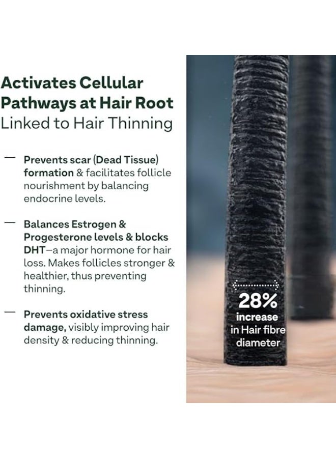 OZiva+ Advanced Hair Growth Actives | Reduces Thinning Hair & Improves Scalp Coverage | Scientist Formulated with Pure Plant Actives | No side effects | 90 Caps (Pack 2) - Image 4