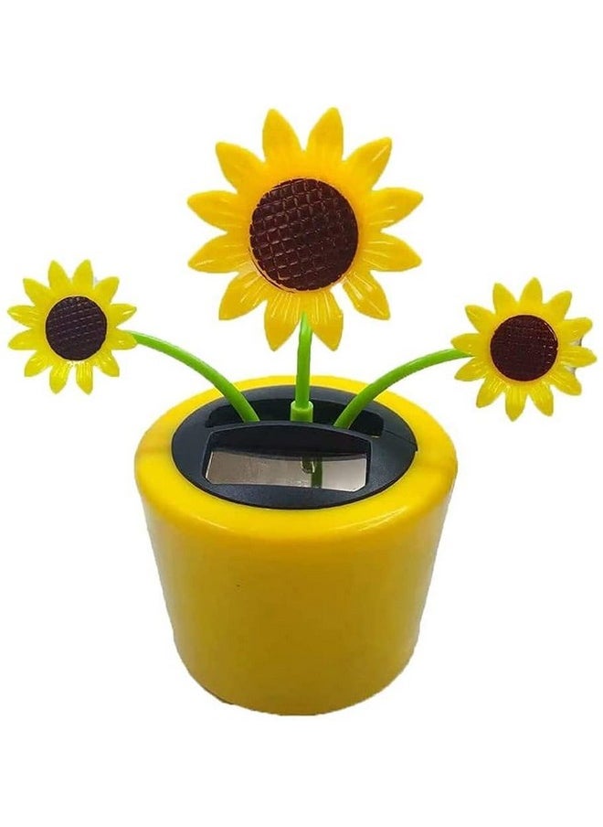Killer's Instinct Outdoors Solar Dancing Flower Sunflower Solar Dancing Solar Toys Powered Toys Car Swinging Dancing Toy Car Windowsill Decoration Holiday Car Dashboard Office Home Desk Decor  - Image 1