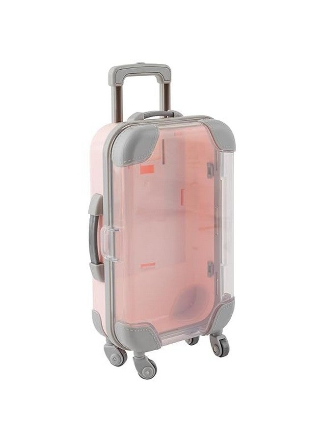 Bindex False Eyelashes Packaging Box Plastic Rolling Empty Lash Boxes Trolley Tiny Suitcase Miniature Candy Box for Travel Theme Party Decor and Gift (Pink,Pack of 1) - Image 1