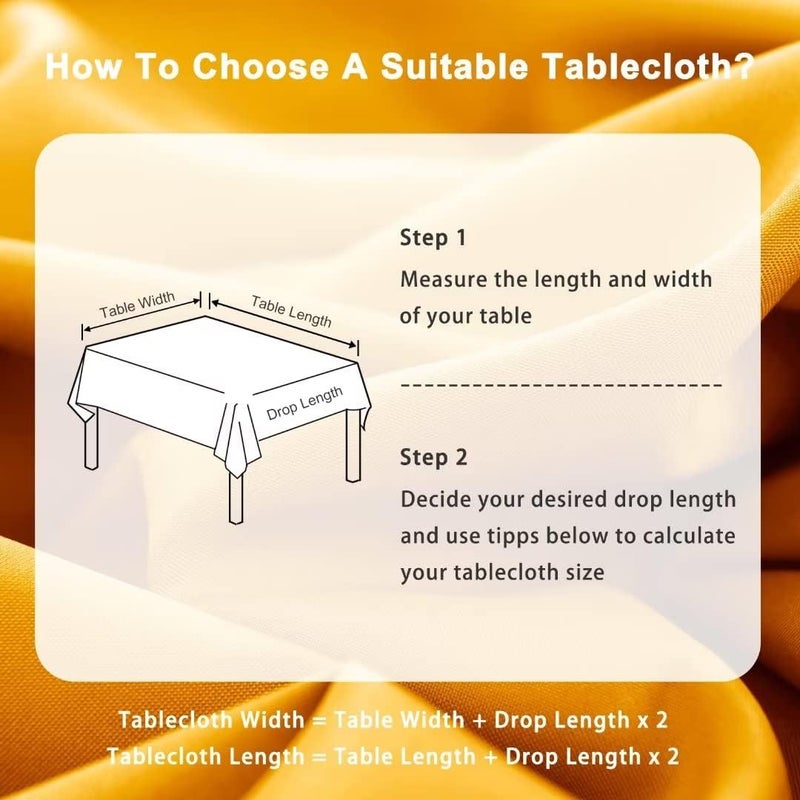 DWCN Yellow Tablecloth Stain Protection Washable Table Linen Waterproof Table Cloth for Dining Room, Garden, Party, Weddings or Household, 140 x 240 cm - Image 3