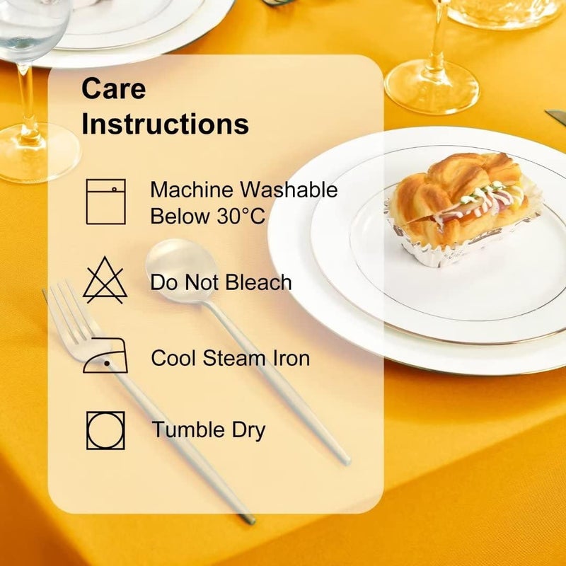 DWCN Yellow Tablecloth Stain Protection Washable Table Linen Waterproof Table Cloth for Dining Room, Garden, Party, Weddings or Household, 140 x 240 cm - Image 4
