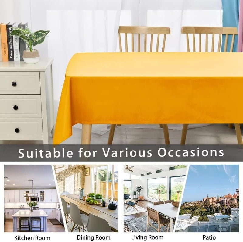 DWCN Yellow Tablecloth Stain Protection Washable Table Linen Waterproof Table Cloth for Dining Room, Garden, Party, Weddings or Household, 140 x 240 cm - Image 5