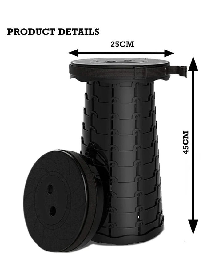 BKMax Folding Stool Black – Lightweight and Stylish Portable Seating"Perfect for Home, Camping, or Events" Ideal for Small Spaces and Travel - Image 4