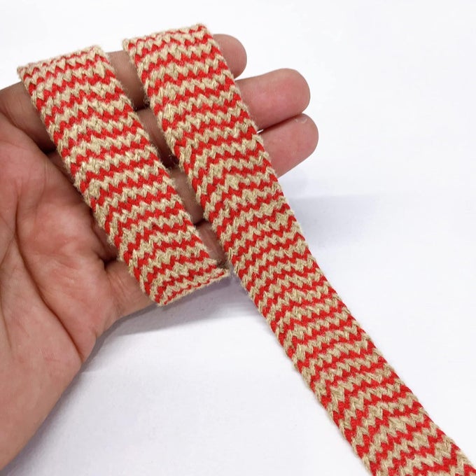 9 METER RED JUTE NATURAL JUTE BURLAP RIBBON, JUTE CROCHET CROTIA LACE REEL, HOME DECORATION JUTE CROCHET CROTIA LACE, GIFT PACKING LACE RIBBON TRIM, FESTIVAL HOME DECORATION MATERIAL