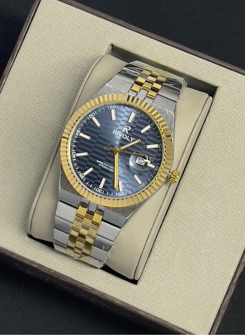 RR Modern Men's Watch With Date Stainless Steel