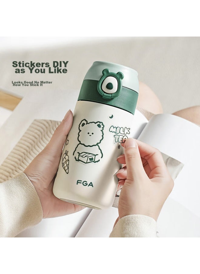 Fga Fuguang Straw Insulated Cup, 316 Stainless Steel, Children's Pop-up Lid Cup, For Pregnant Women, Men And Women, Stylish, Student Water Bottle - Image 4
