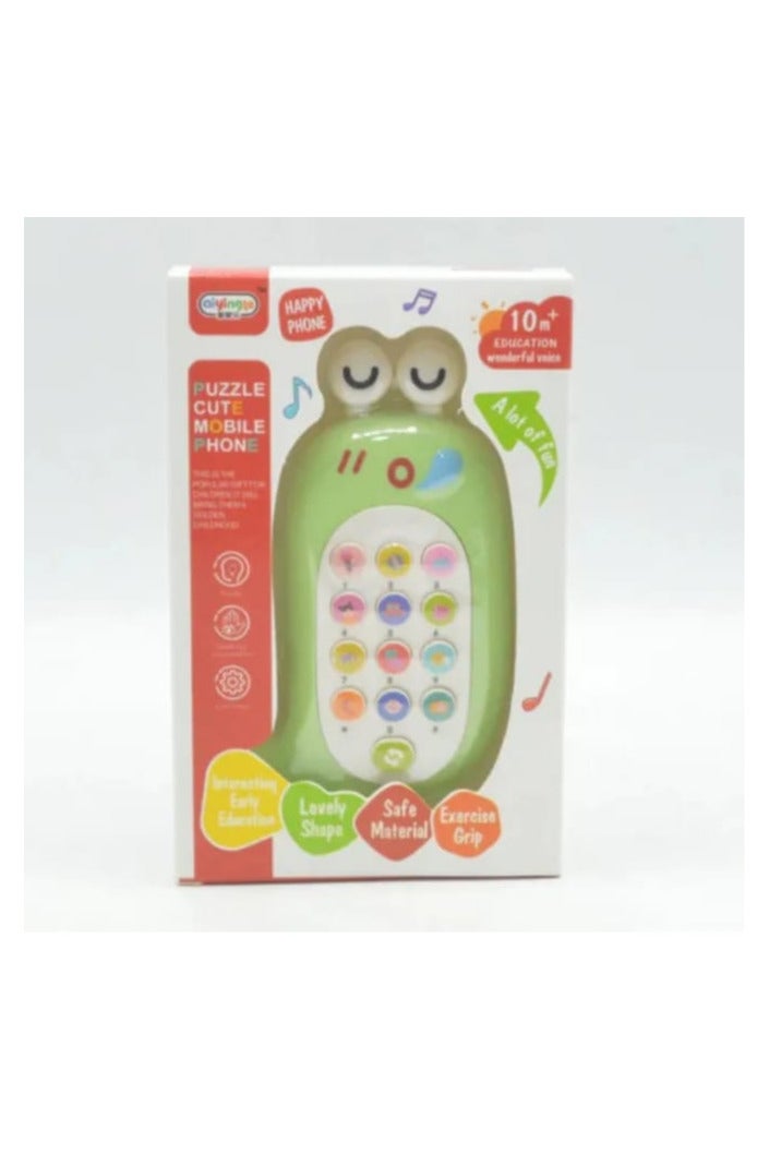 هاتف ألعاب للأطفال بشكل حلزوني ظريف 🐌✨   مزود بأزرار موسيقية وأضواء تفاعلية لجذب انتباه الطفل وتنمية الحواس.   لعبة تعليمية ممتعة وآمنة للمراحل الأولى من النمو!