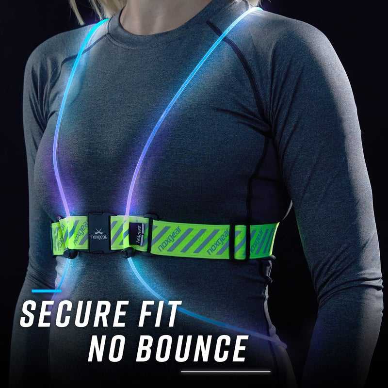 noxgear Tracer2 Multicolor Light Up and Reflective Running Vest | Adjustable Fit, Rechargeable, Waterproof | Running Lights for Runners, Cyclist and Walkers | High Visibility Vest (Size: Med-Large) - Image 3