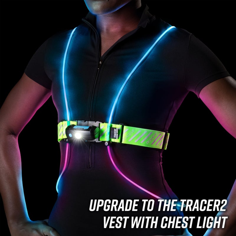 noxgear Tracer2 Multicolor Light Up and Reflective Running Vest | Adjustable Fit, Rechargeable, Waterproof | Running Lights for Runners, Cyclist and Walkers | High Visibility Vest (Size: Med-Large) - Image 2