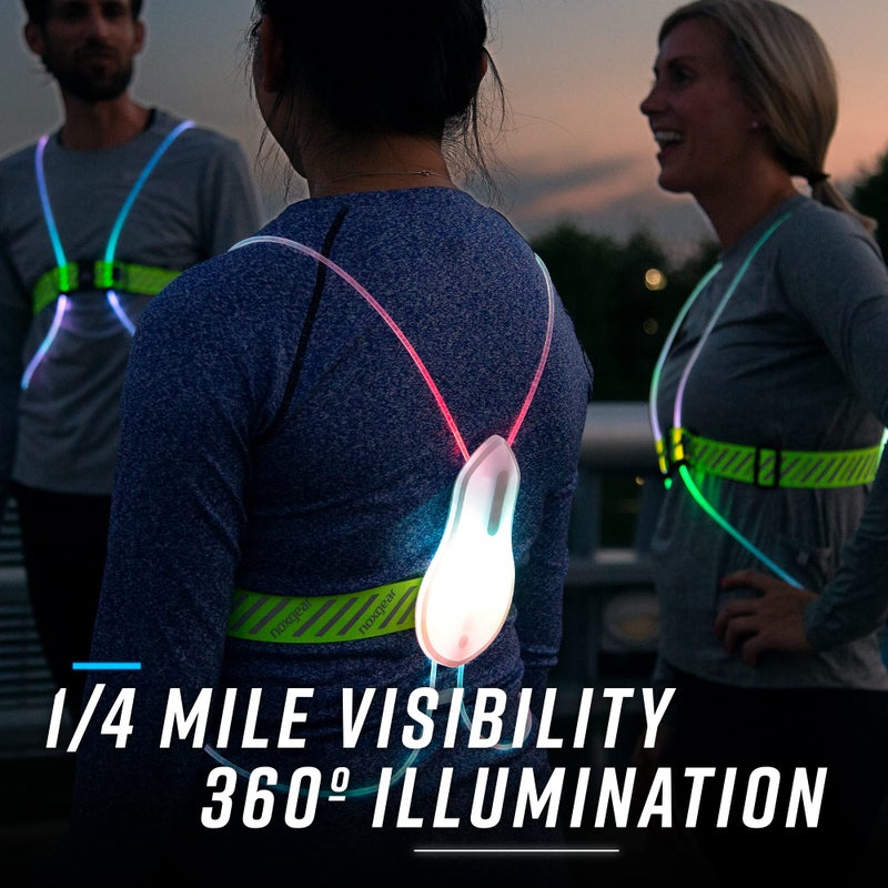 noxgear Tracer2 Multicolor Light Up and Reflective Running Vest | Adjustable Fit, Rechargeable, Waterproof | Running Lights for Runners, Cyclist and Walkers | High Visibility Vest (Size: Med-Large) - Image 4