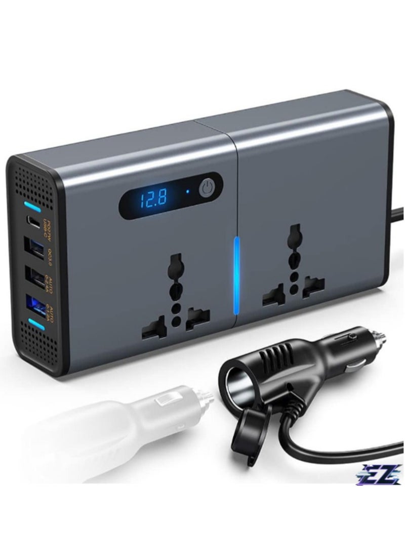 ELTRAZONE "200W Car Power Inverter: LED Display, Multiple Ports & Switch Control"  - Image 2