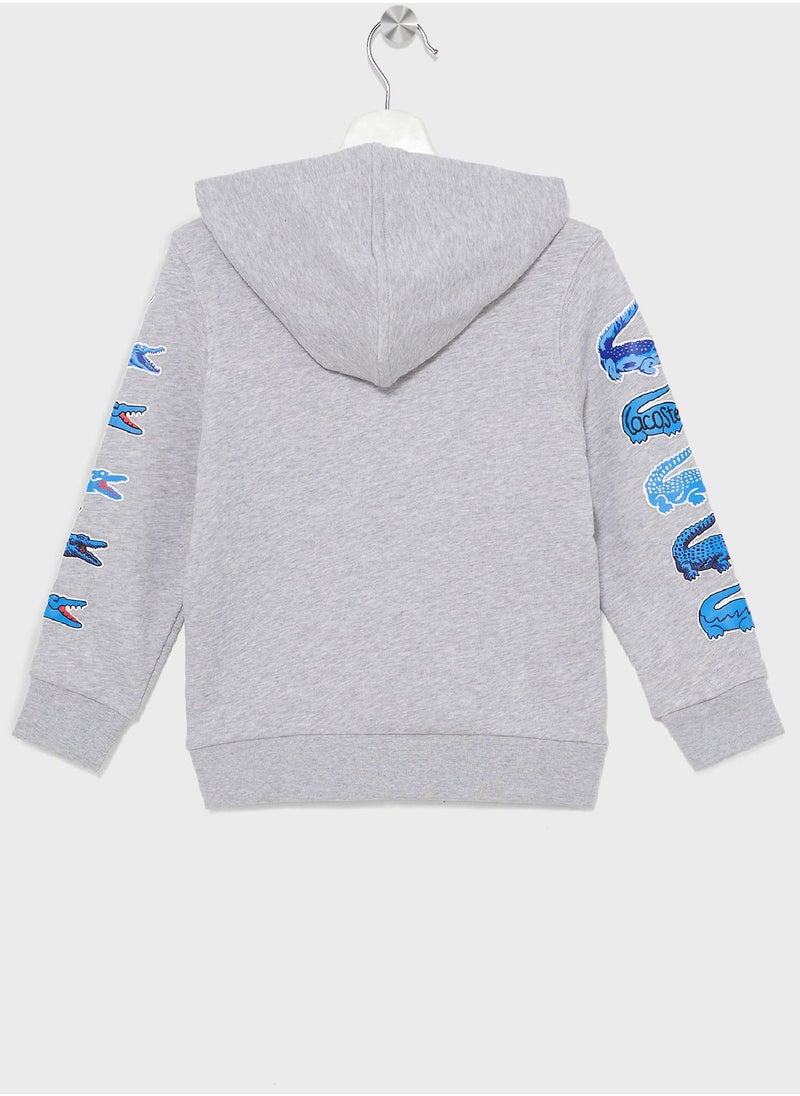 LACOSTE - Kids Logo Hoodie - Image 1