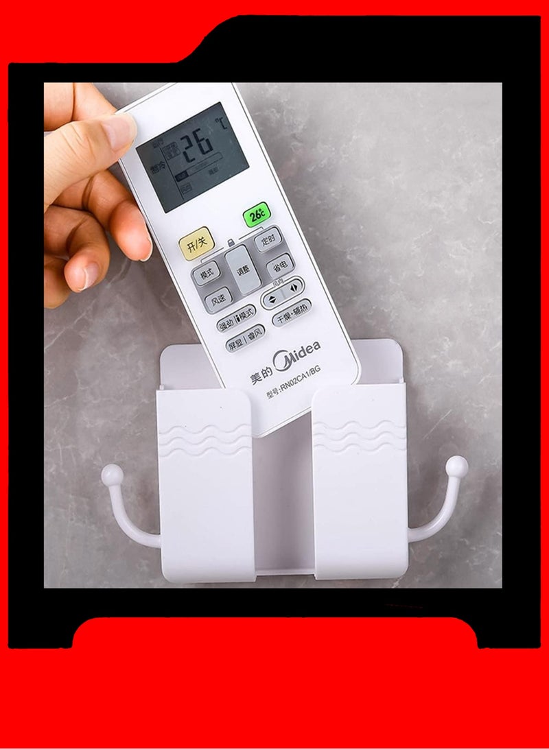 LOWHAT 2 pcs Mobile Phone Holder Hanging Bin Shelf Wall Phone Holder Remote Control Phone Holder for Wall Mobile Holder Multi-Functional Storage Rack Abs Wall Mount Controller - Image 3